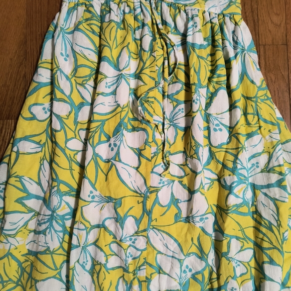 Sincerely Jules Smocked Floral Maxi Sundress, Women's Small,Yellow/Blue - Picture 3 of 16